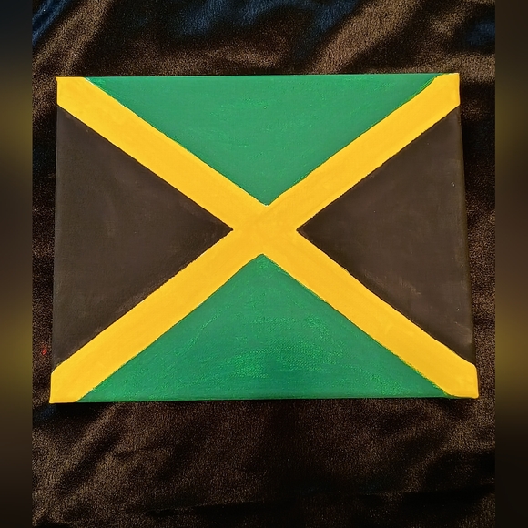 Jamaican Flag Stretched Canvas Art 8x10" Wall Decor - Picture 2 of 3